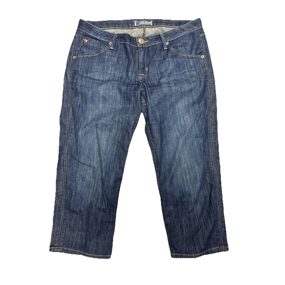 Hudson Crop Flap Pocket Blue Jeans Sz 31 Med Wash‎ Style W419DK5